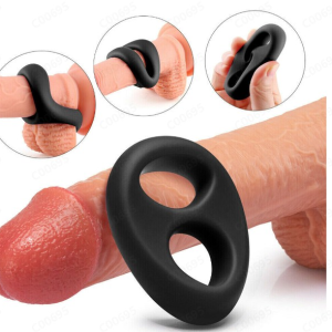 double ring cock ring – “pig nose” design, silicone delay ring for longer lasting performance