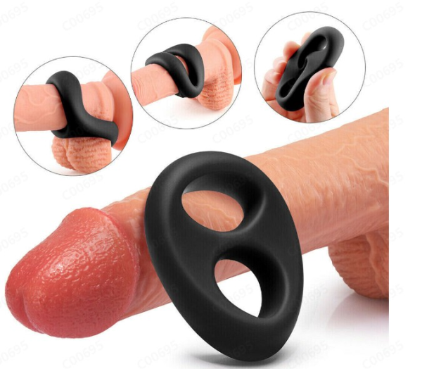 double ring cock ring – “pig nose” design, silicone delay ring for longer lasting performance