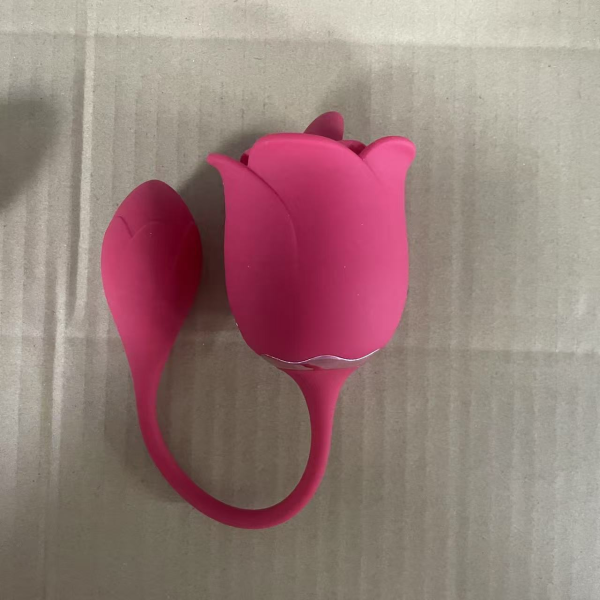 rose vibrator with tongue licking & egg bullet – 10 licking modes + 12 vibration modes, usb rechargeable, ipx5 waterproof silicone