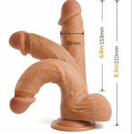 poseable strap on dildo – liquid silicone, non vibrating, harness included, flesh tone (22×4×16 cm)
